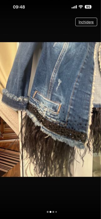 Geaca blugi cu pene detasabile lui jo