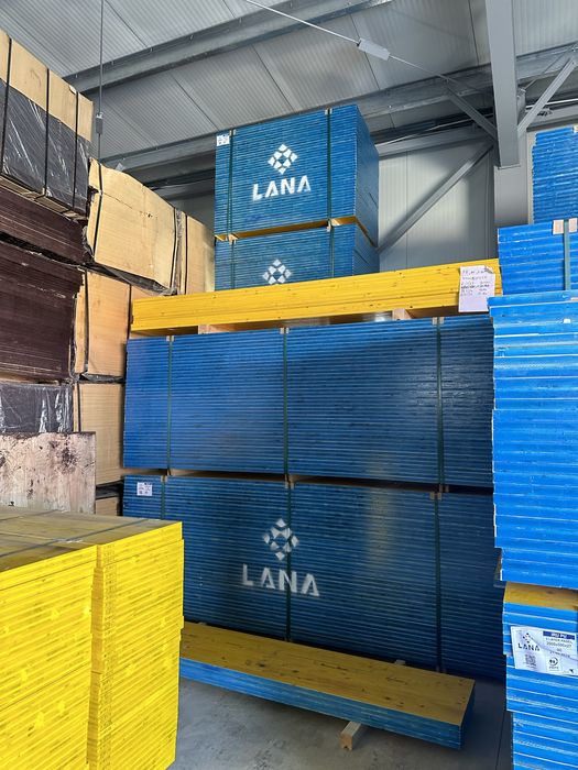 LANA IRU PU, cant albastru, cofraje tip doka, tego, placa galbena