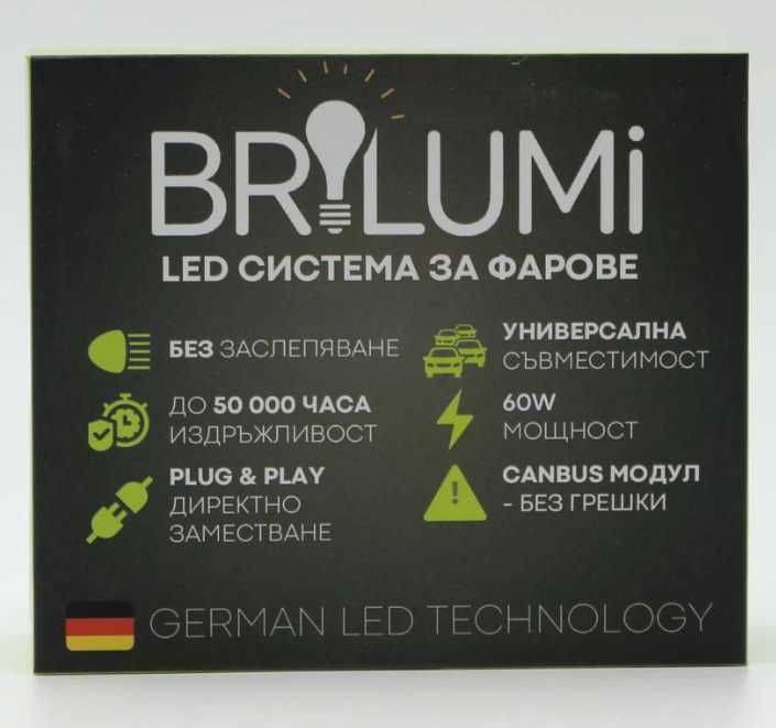 LED крушки за фарове H3 - PLUG & PLAY - BRILUMI EVOLVE - 60W - CANBUS