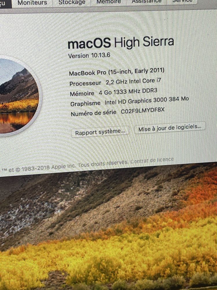 Macbook i7, 2011 de 15”