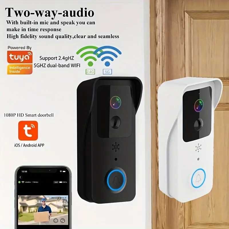 Cameră Wireless Pentru Ușă Cu Funcție De Alarmă PIR Și Instalare Simpl