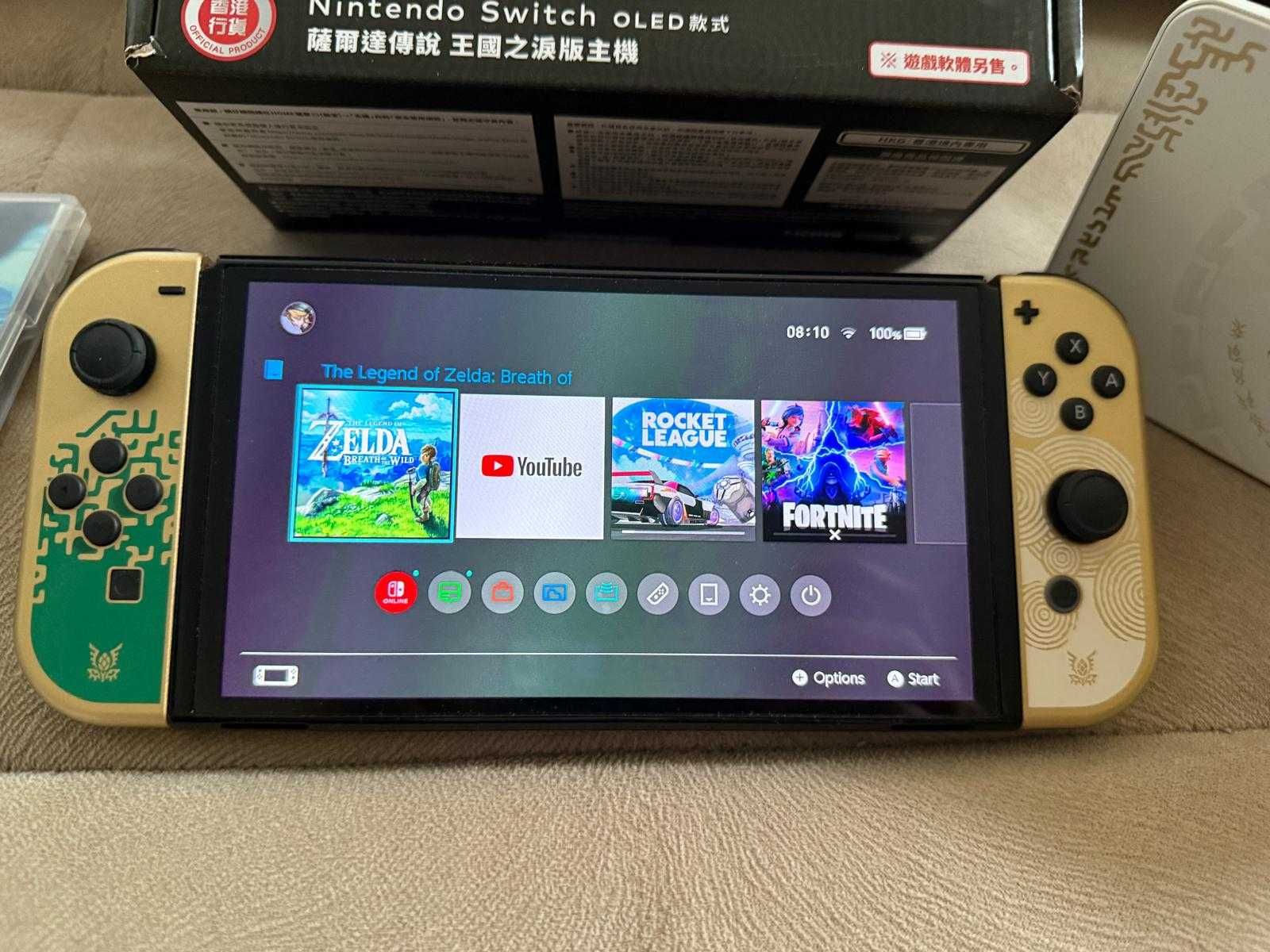 Consola Nintendo Switch OLED Zelda Tears Edition Garantie EMAG 2 ani
