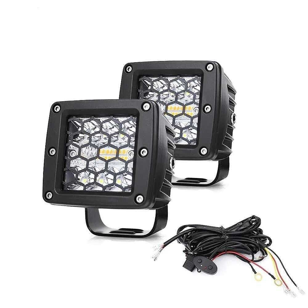 2 БРОЯ х 96W LED Фарове Халогени Диодни фарове + Окабеляване