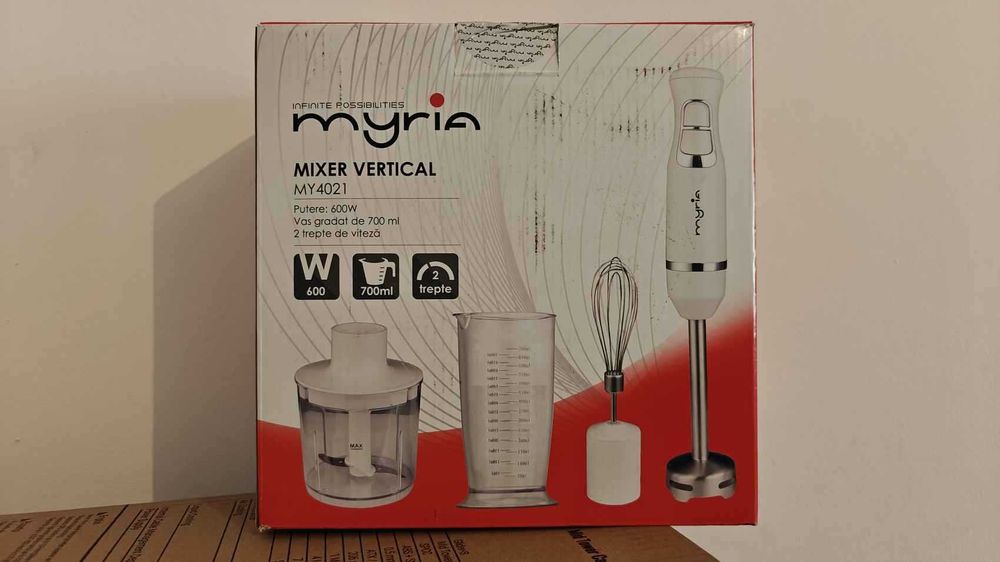 Mixer vertical MYRIA 3 piese vas 0.7l putere 600W Nou Sigilat Garantie