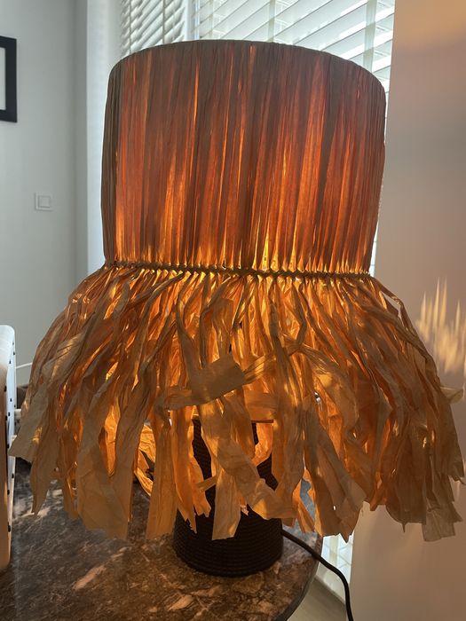 Лампа слама и керамика