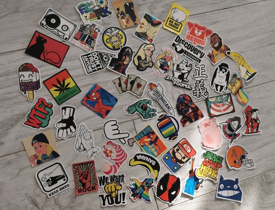 Стикери PVC за кола, колело, телефон - 50 броя