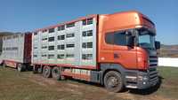 Ansamblu Camion Scania+remorca specializat transport animale