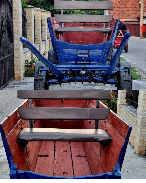 Coș  Căruță Ștraf făcută la comanda  Fier forjat Roti Spitate
Fier for