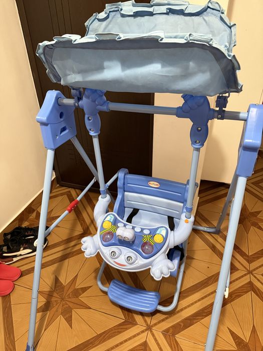 Leagan copii albastru pliabil