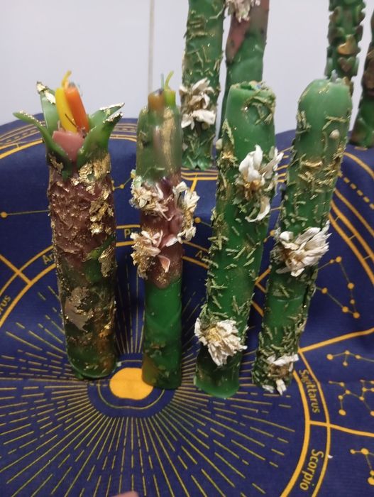 Аромо свечи, свечи с травами и рунами ручной работы, руны