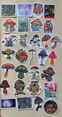 Set 30 stickere laptop/telefon - ciuperci/Mushrooms