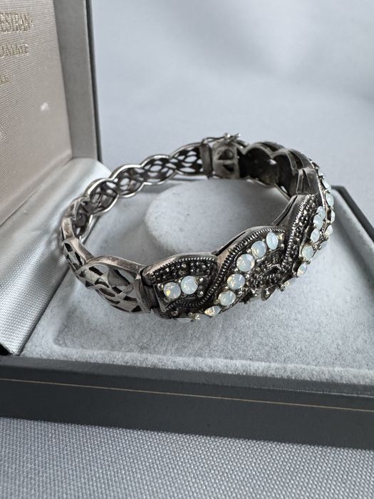 Bratara din argint, marcasite si opalit