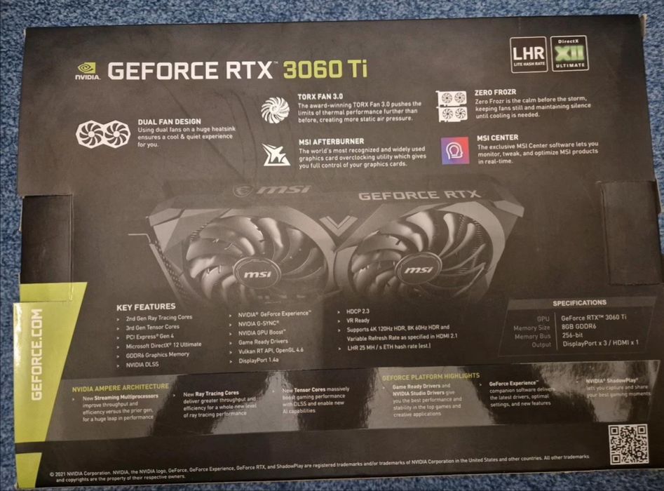 MSI GeForce RTX 3060 Ti Ventus 2X – Почти нова!