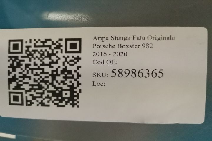 Ляво предно крило Оригинално Порше / Porsche Boxster 982 Оригинална ля