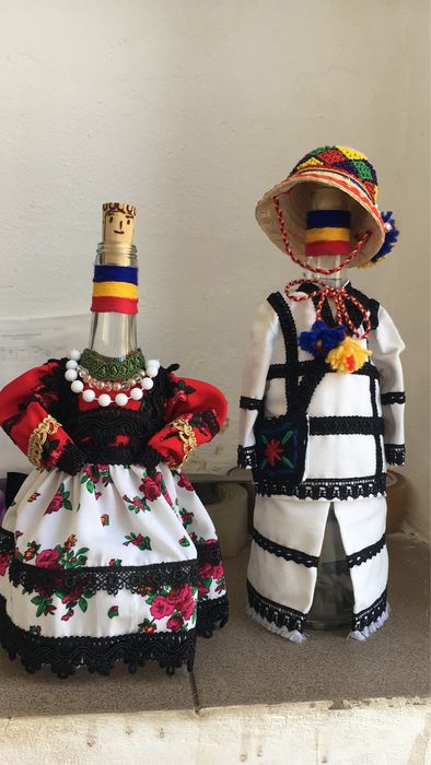 Sticle artizanale imbracate port popular Cadou!