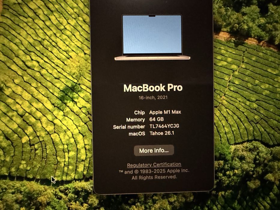 16” Macbook Pro M1 Max 64GB 10cpu/32 gpu 1TB SSD
