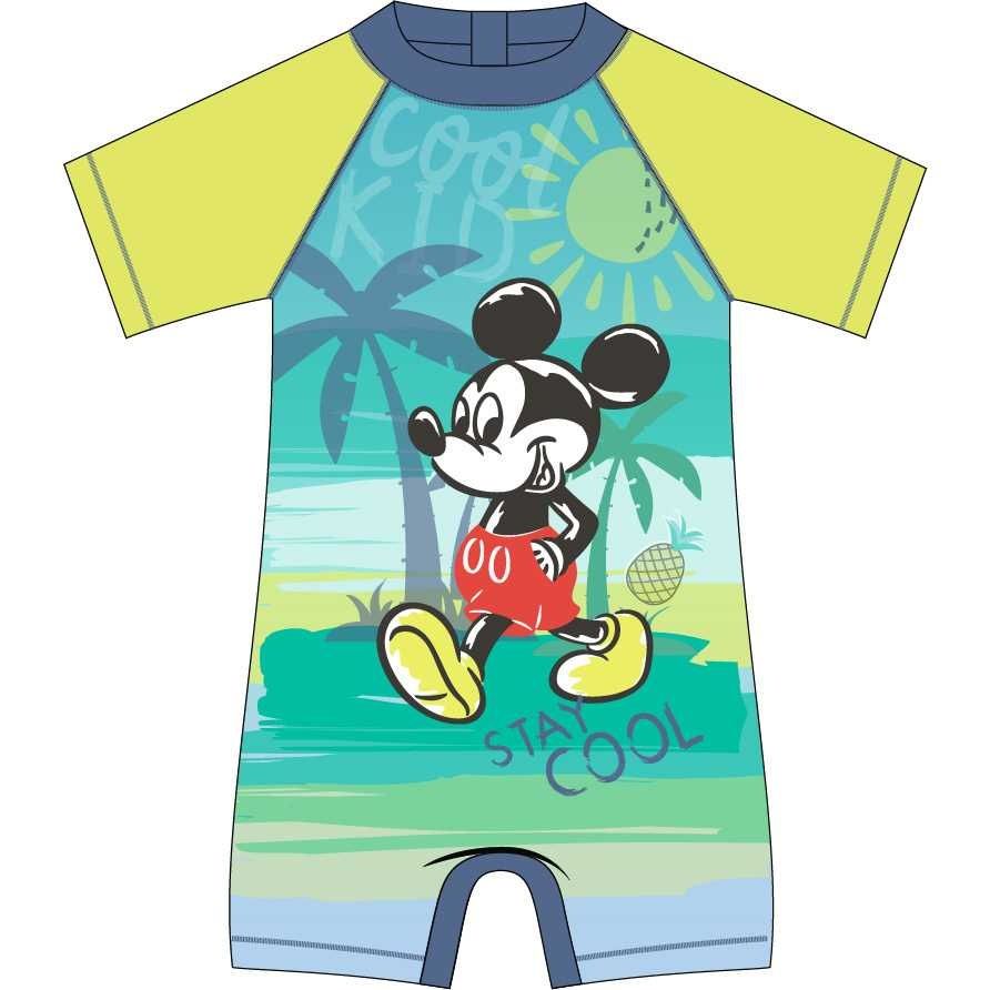 Costum de baie UV cu maneci scurte si fermoar modele Disney