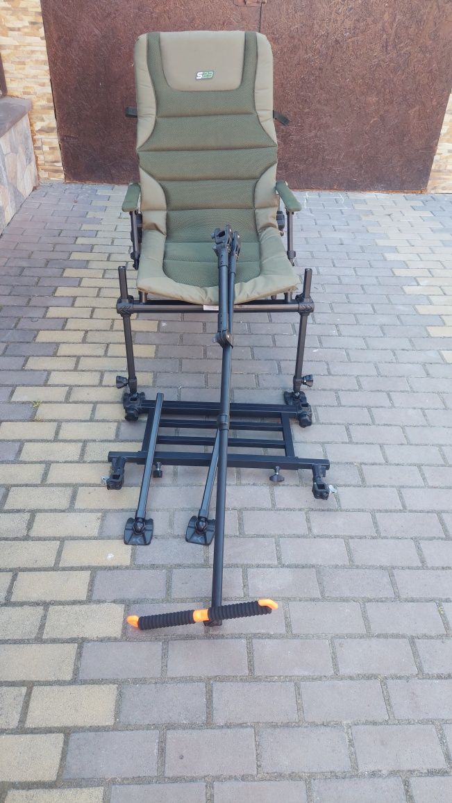 Scaun korum s23 deluxe + platforma + brat si suport preston+ husa