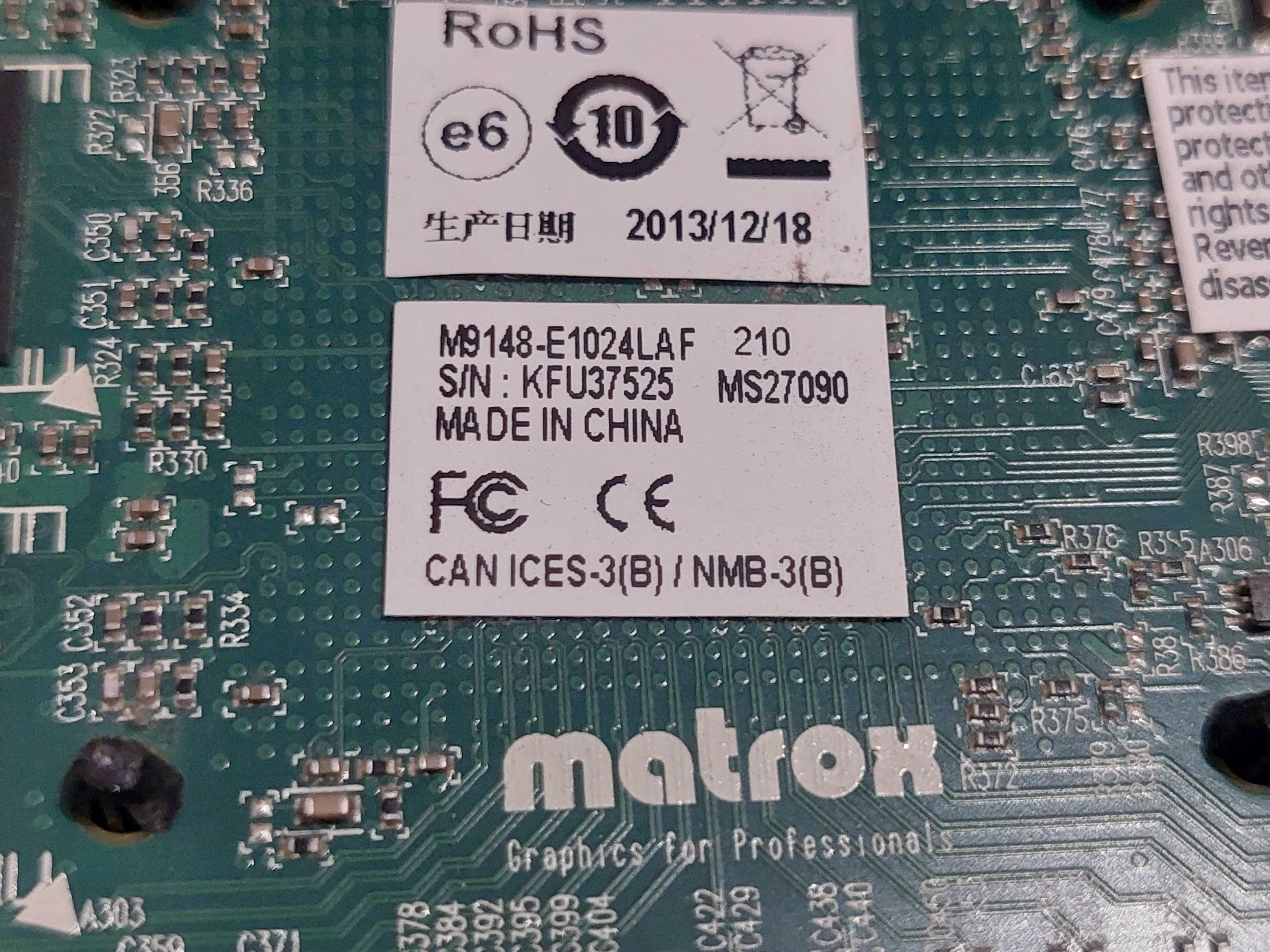 Placa Video Matrox M9148-E1024LAF 1GB DDR Low Profile