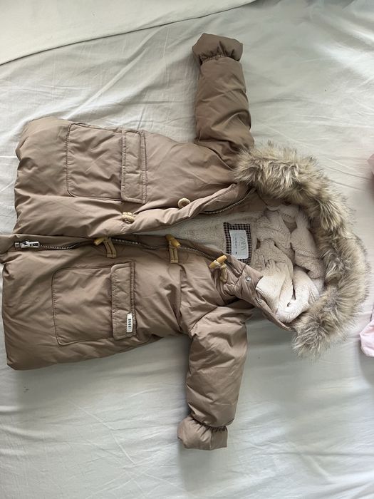 Geaca puf si pene Zara marimea 86
