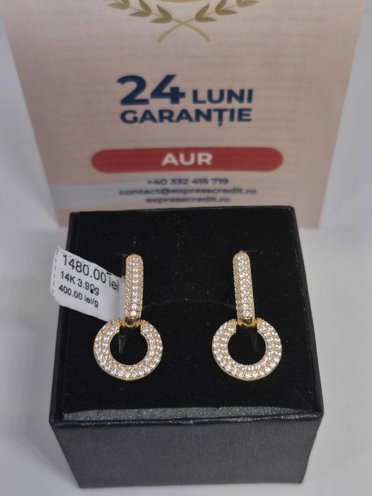 Cercei aur 14k 3.90 gr (AG4 Dacia b.50153.1) Garantie 2 ani