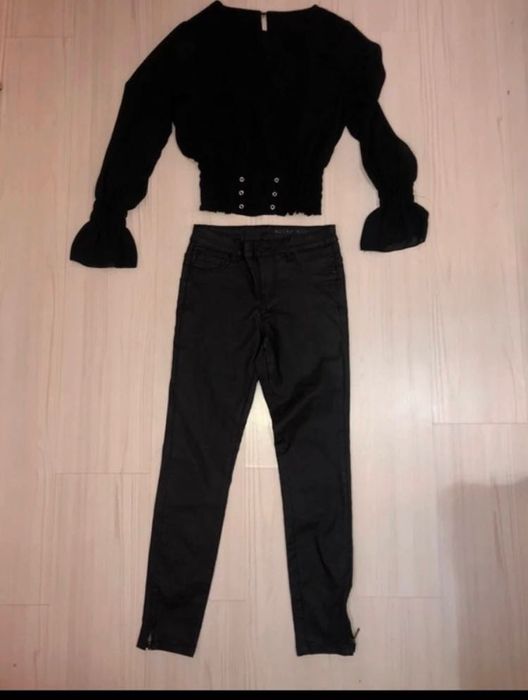 Pantaloni de piele și bluza  xs-s