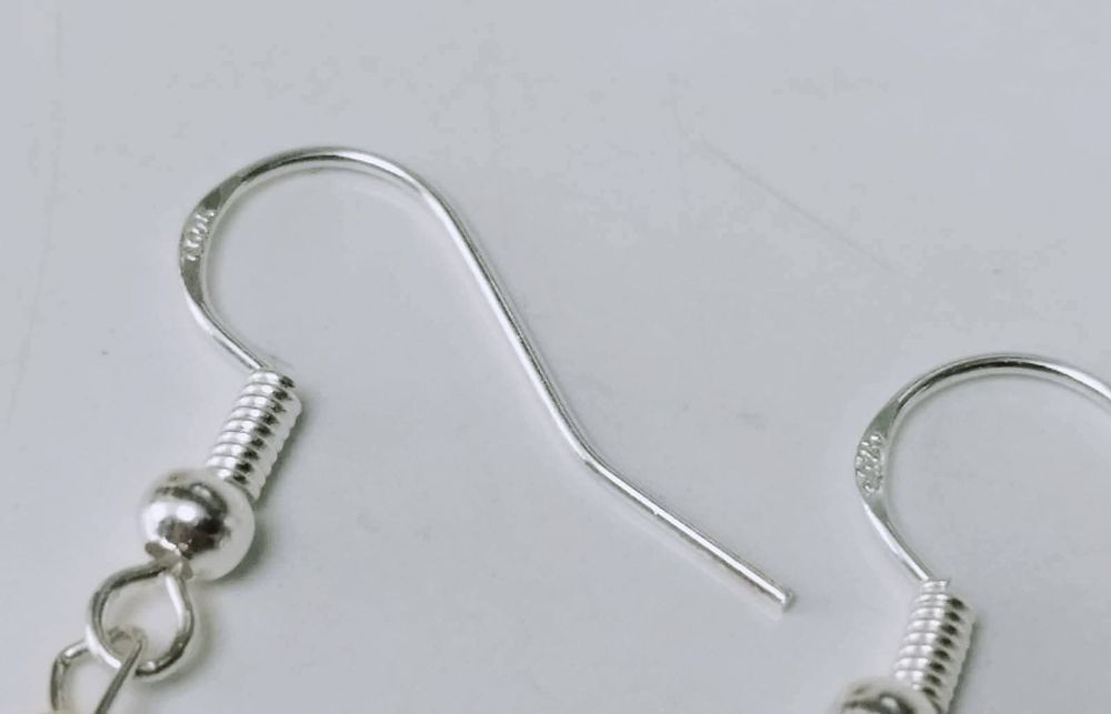 Vechi cercei din argint de 925 cu chihlimbar natural presat