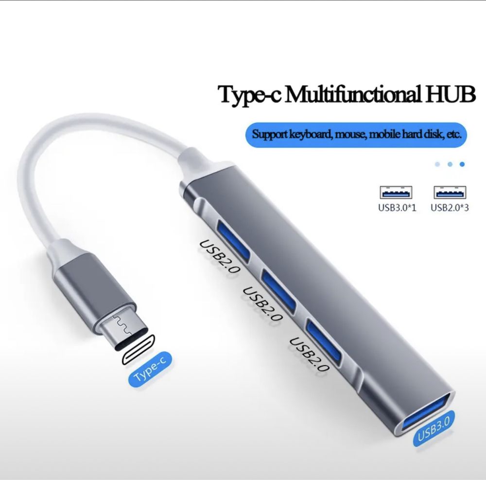 Usb Type C хаб  usb hub , разветвитель юсб 2.0 usb 3.0