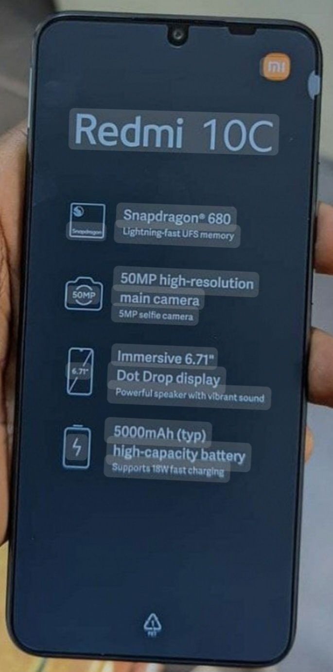 Redmi 10C karobka dok b-n sotiladi
