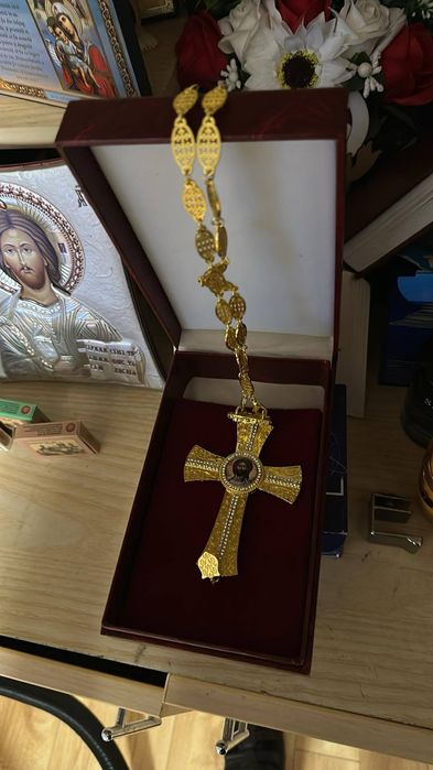 Cruce aurie cu lant personalizata