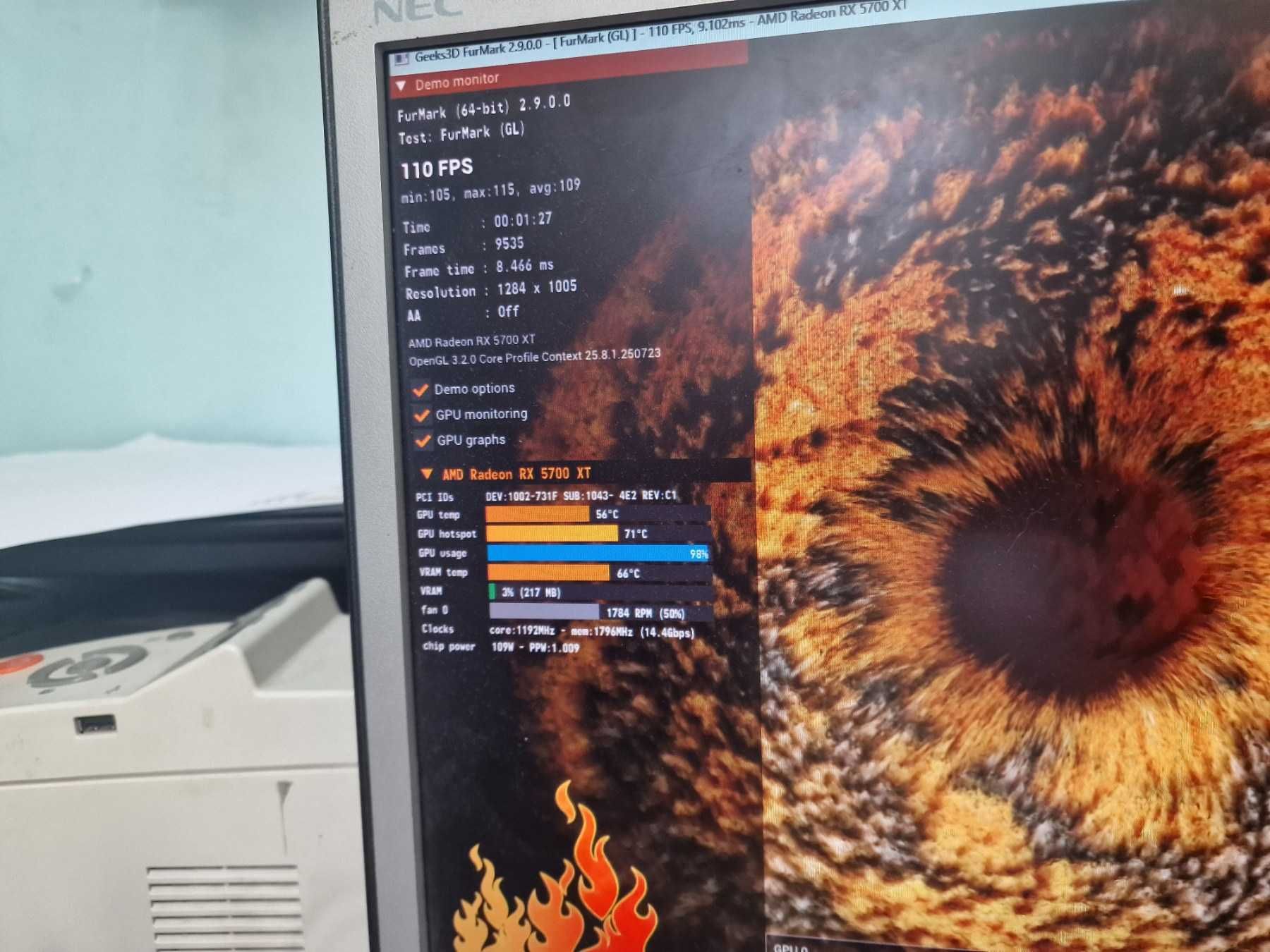 AMD Radeon RX5700X TAsus Republic of Gamers 8Gb DDR6 Гаранция 3 месеца