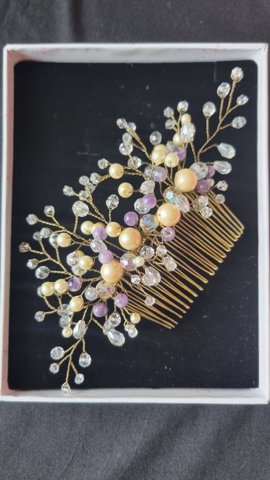 Гребешок для волос с натуральными камнями