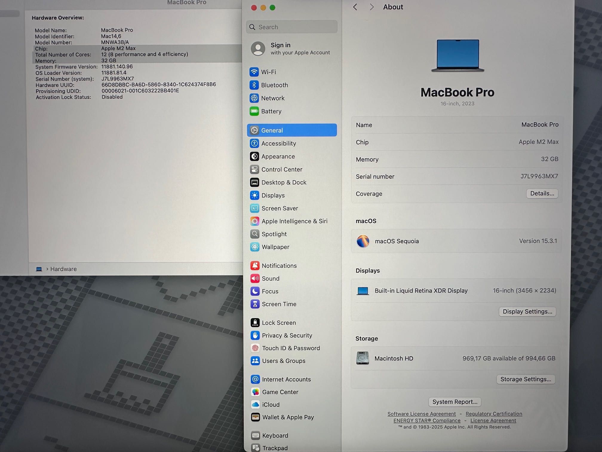 MacBook Pro 16" M2 MAX 12-Core CPU, 38-Core GPU, 32RAM, 1TB SSD