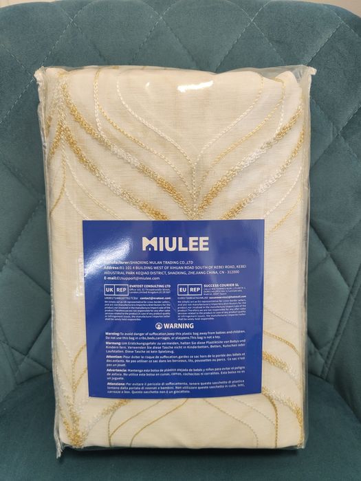 Set 2 perdele MIULEE brodate, transparente cu ochiuri