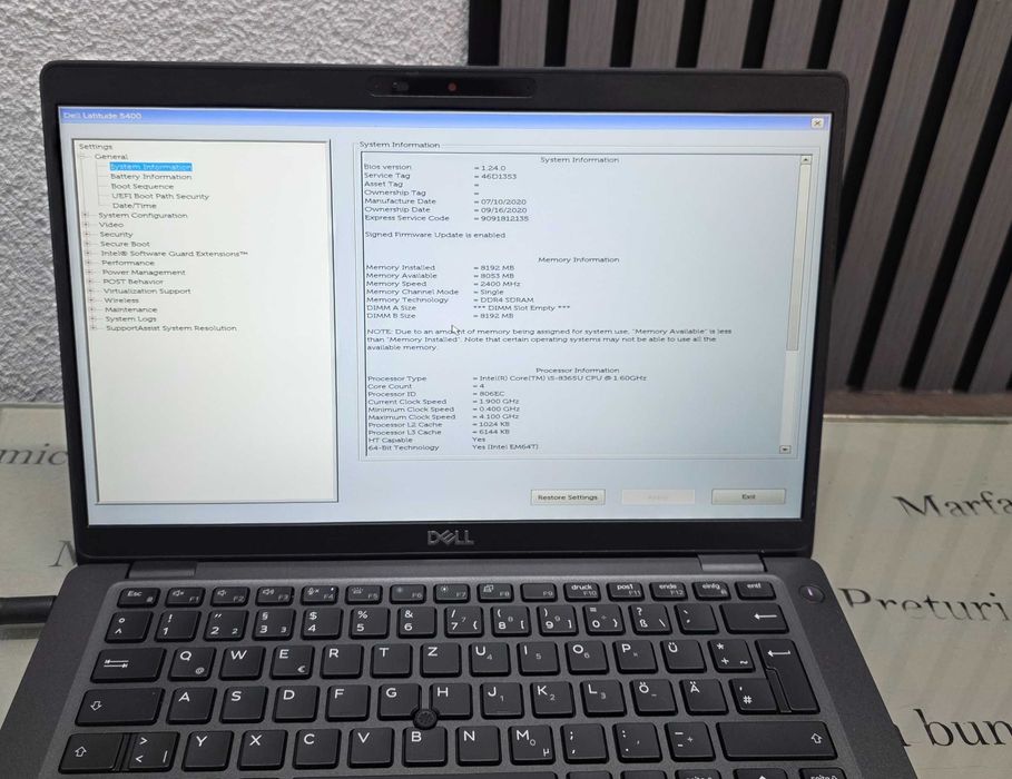 Laptop core i5 gen 8 - Dell Latitude 5410 - functional perfect