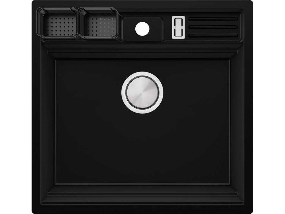Черна кухненска мивка за вграждане Берген 60 Double Pocket 560x540 мм
