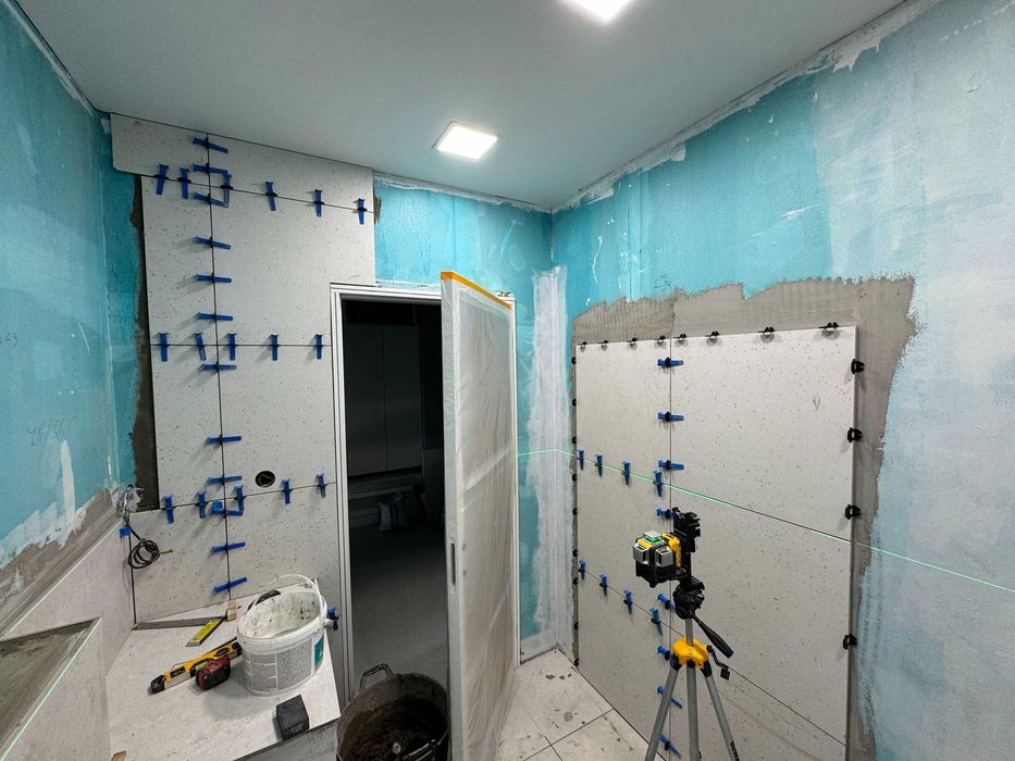 Довършителни ремонти, Ремонт баня, Плочки, Гипсокартон, Шпакловка