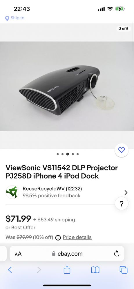 ViewSonic VS11542 DLP Projector, проектор с докинг станция