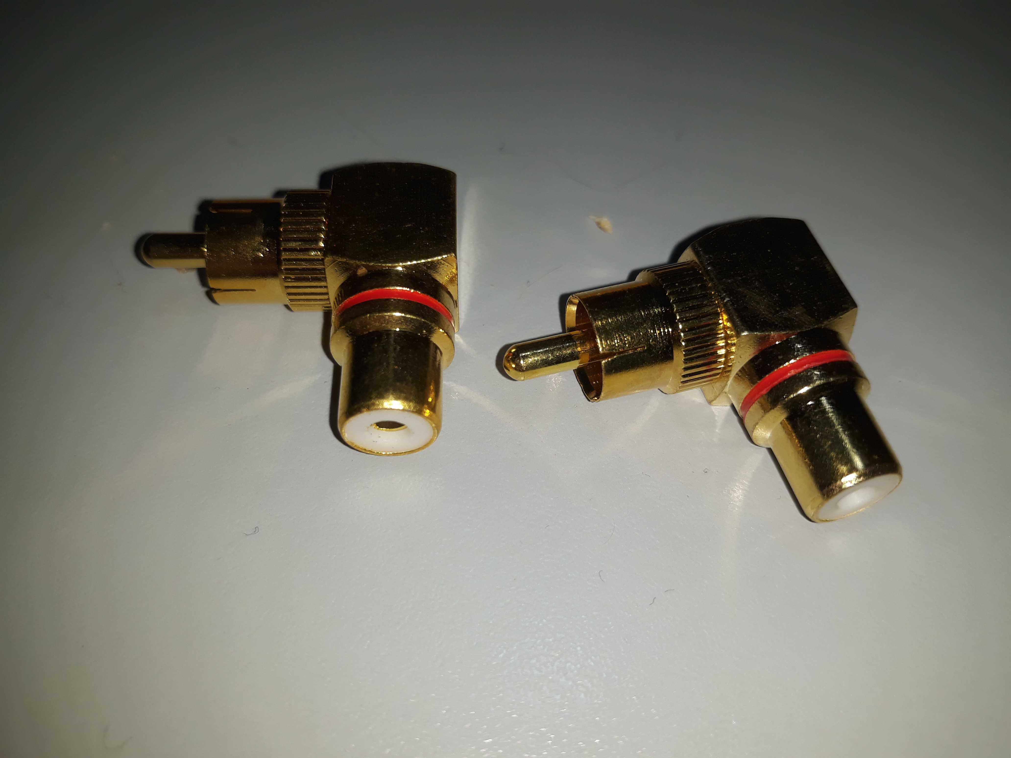 Adaptor mufa RCA 90* aurit, pereche