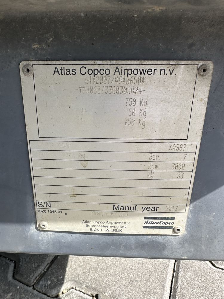 Motocompresor Atlas Copco XAS87 5 m3/min