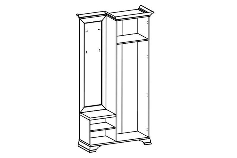 Шкаф прихожая 1Д , коллекции Кентаки, Белый, БРВ Брест