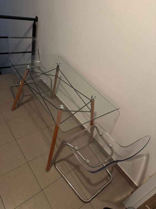 Masa sticla Ikea + 2 scaune