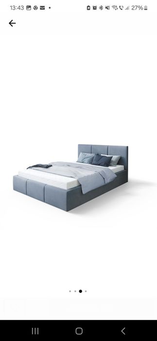 Pat tapitat cu somiera rabatabila, Spijzdrowo, AMBER, 140x200 cm, gri,