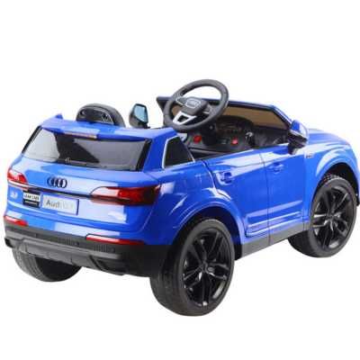 Mașinuță electrică Audi Q7 copii, albă, 12V, 2x45W, telecomandă 2.4G