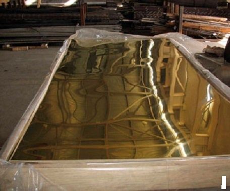 Лист Золото глянец. Под латунь. Нержавейка шлифовка