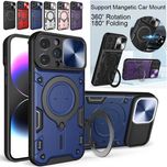 Husa ARMOR Magsafe cu inel + protectie glisanta iPhone 15 Plus, 15 Pro