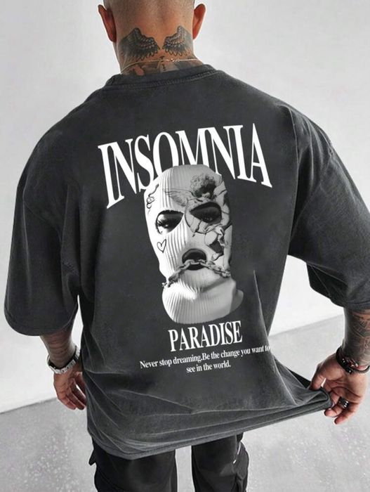 Тениска с надпис INSOMNIA PARADISE