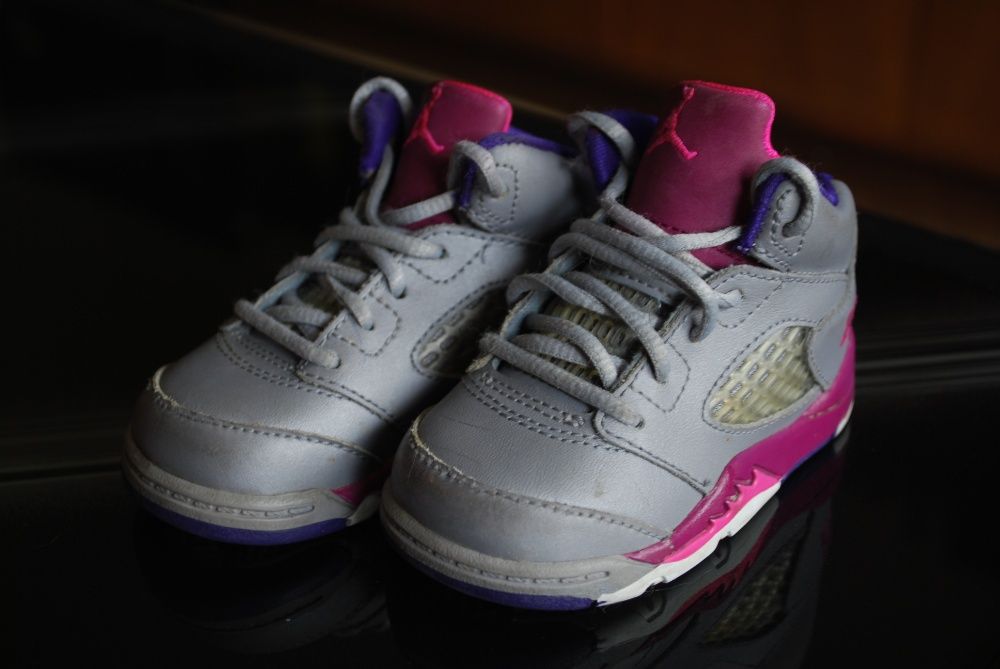 Nike Air Jordan 5 V Retro Cement Grey Pink детски обувки кецове