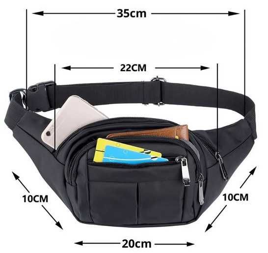 Мъжка чанта за през кръста тип паласка с 4 джоба