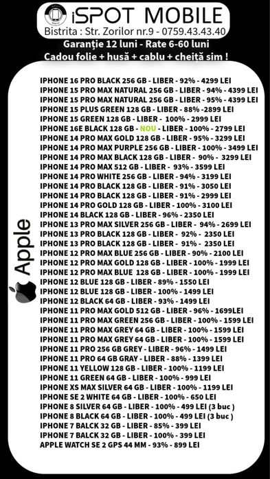 ‼️Telefoane iPhone&Samsung – Garanție 12 luni + Accesorii Cadou